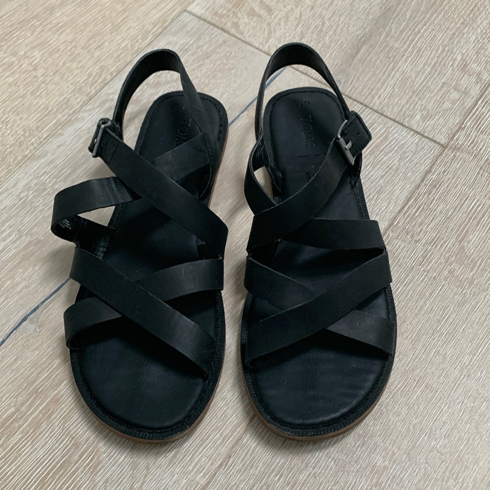 Tom’s Sicily Black Sandals - good condition
